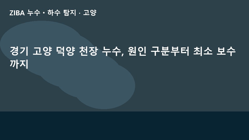 경기 고양 덕양 천장 누수, 원인 구분부터 최소 보수까지