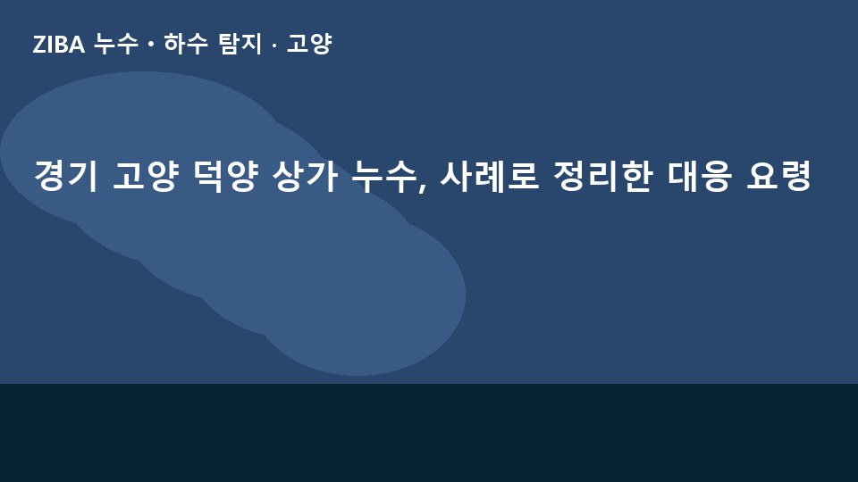 경기 고양 덕양 상가 누수, 사례로 정리한 대응 요령