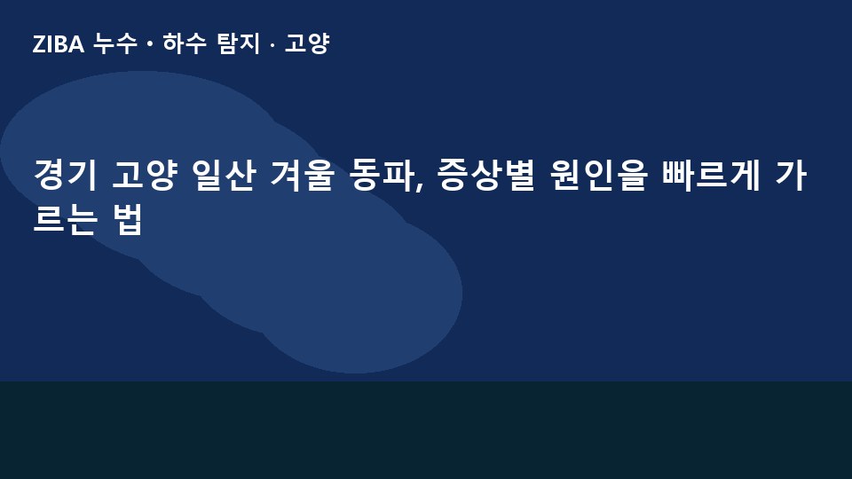 경기 고양 일산 겨울 동파, 증상별 원인을 빠르게 가르는 법